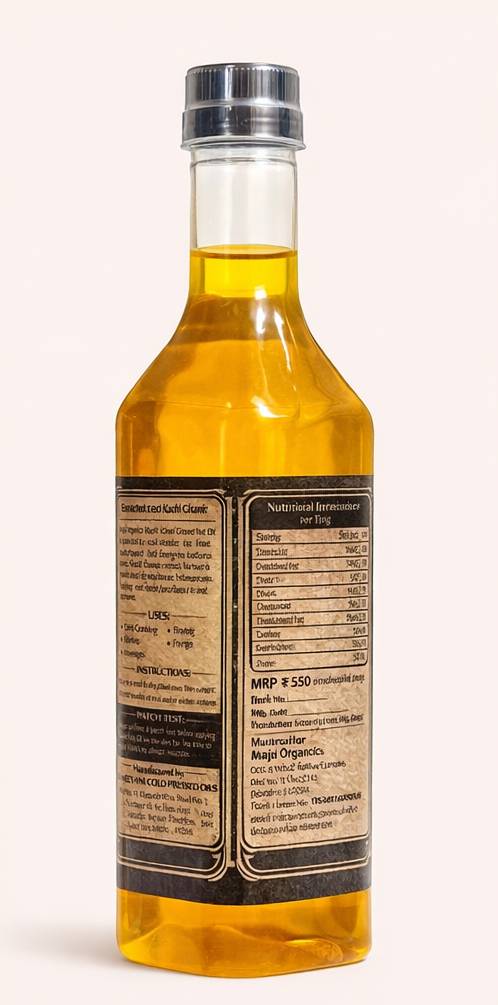 Anjai Organics Cold Pressed Groundnut Oil (1 Litre) | Wood Pressed | Kachi Ghani | Unrefined | Chemical Free
