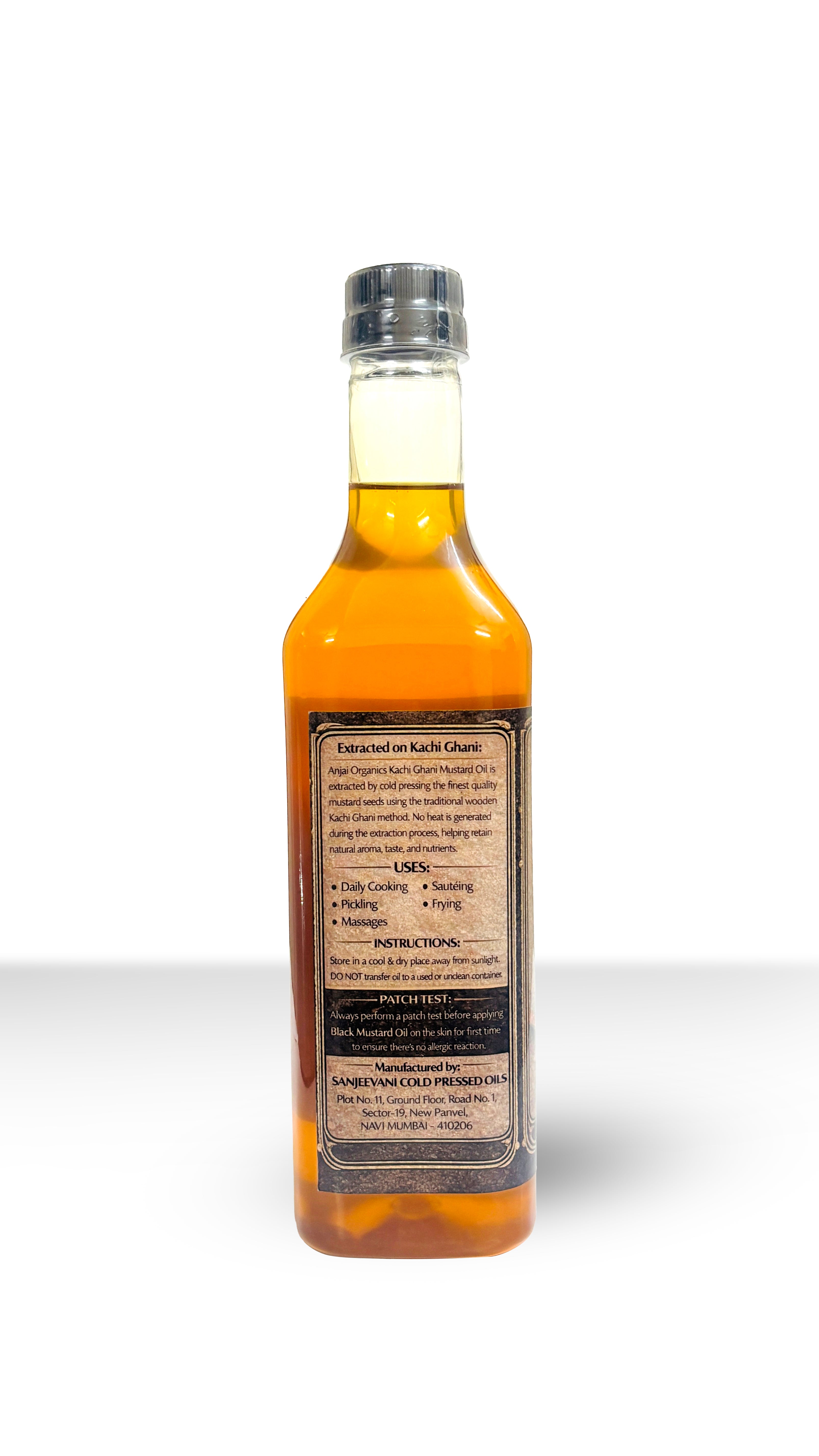 Anjai Organics Traditional Kachi Ghani Mustard Oil (1 Litre) | Cold Pressed | Wood Pressed | Unrefined | Chemical Free